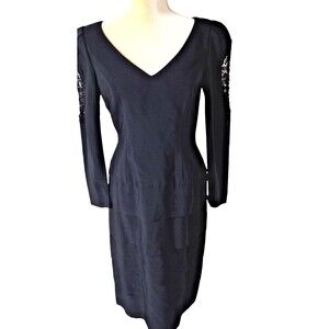 Vintage Morton Myles for the warrens Pearl Sleeve Evening Dress Size 8